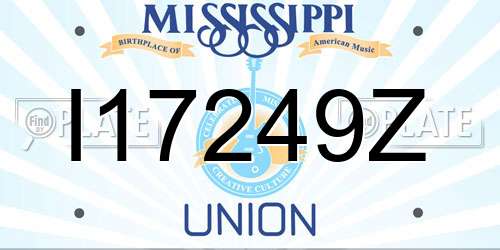 I17249Z Mississippi License Plate