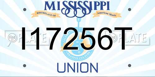I17256T Mississippi License Plate
