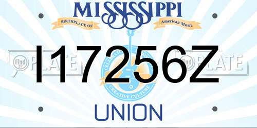 I17256Z Mississippi License Plate