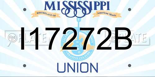 I17272B Mississippi License Plate