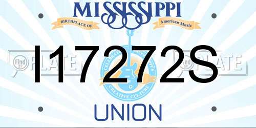 I17272S Mississippi License Plate