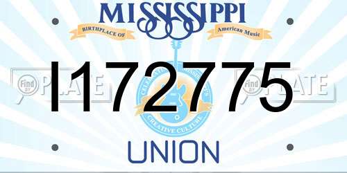 I172775 Mississippi License Plate
