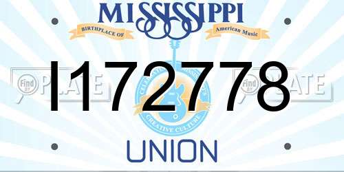 I172778 Mississippi License Plate