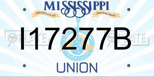 I17277B Mississippi License Plate