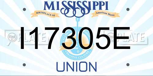 I17305E Mississippi License Plate