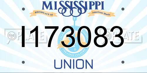 I173083 Mississippi License Plate
