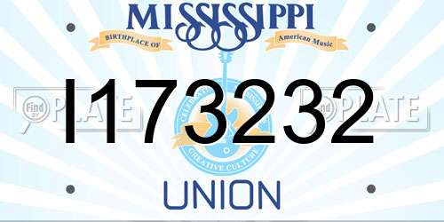I173232 Mississippi License Plate