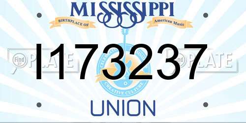 I173237 Mississippi License Plate