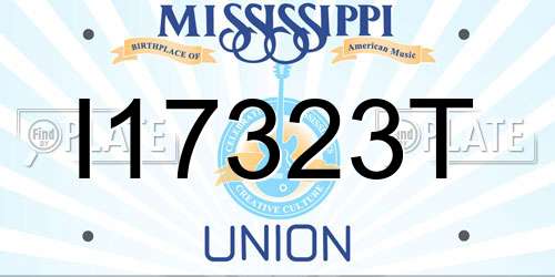 I17323T Mississippi License Plate