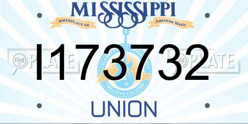 I173732 Mississippi License Plate