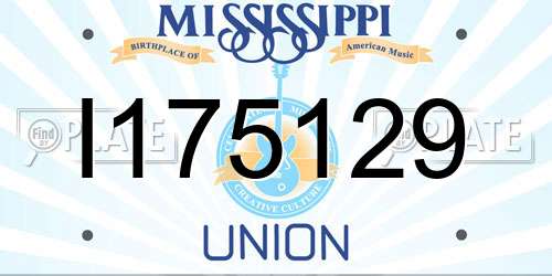 I175129 Mississippi License Plate