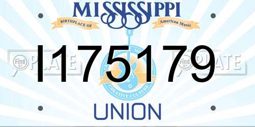 I175179 Mississippi License Plate