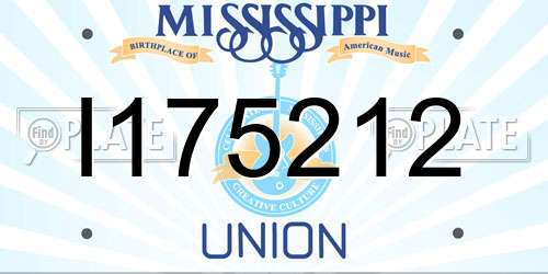I175212 Mississippi License Plate