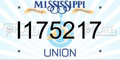 I175217 Mississippi License Plate