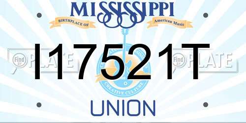 I17521T Mississippi License Plate