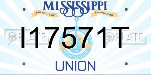 I17571T Mississippi License Plate