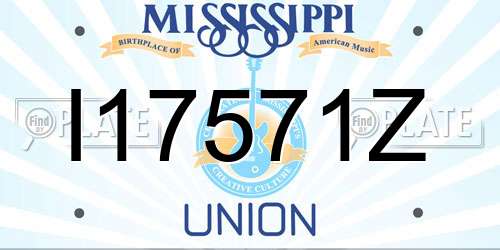 I17571Z Mississippi License Plate