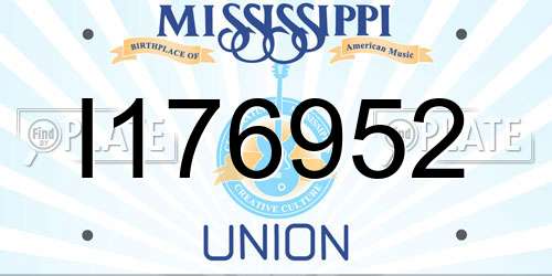 I176952 Mississippi License Plate
