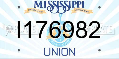 I176982 Mississippi License Plate