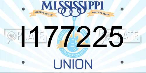I177225 Mississippi License Plate