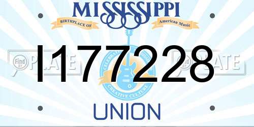 I177228 Mississippi License Plate