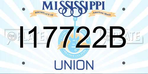 I17722B Mississippi License Plate