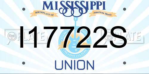 I17722S Mississippi License Plate