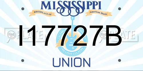 I17727B Mississippi License Plate