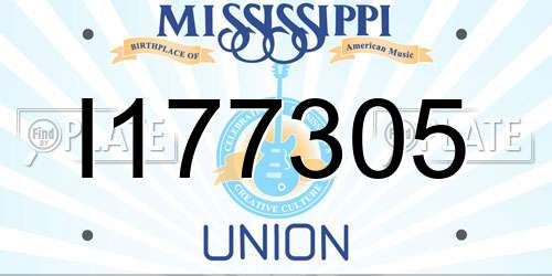 I177305 Mississippi License Plate