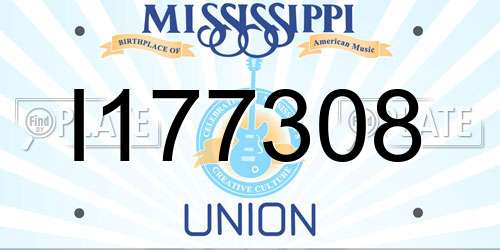 I177308 Mississippi License Plate