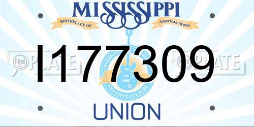 I177309 Mississippi License Plate