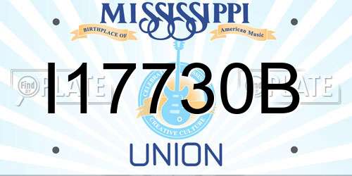 I17730B Mississippi License Plate
