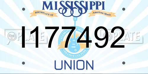 I177492 Mississippi License Plate