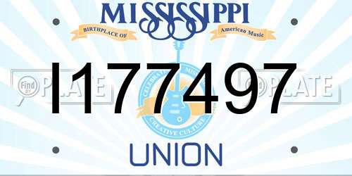 I177497 Mississippi License Plate