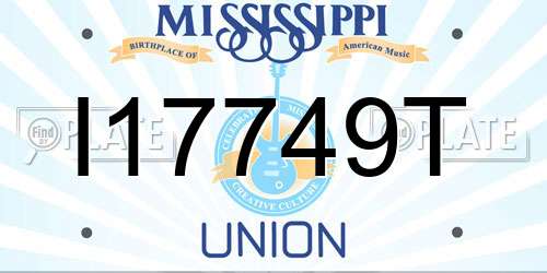 I17749T Mississippi License Plate