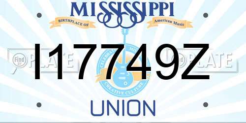 I17749Z Mississippi License Plate