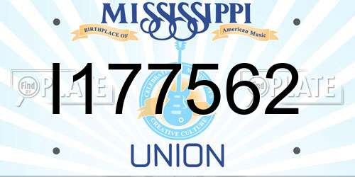 I177562 Mississippi License Plate