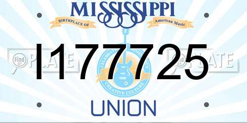 I177725 Mississippi License Plate