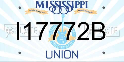 I17772B Mississippi License Plate