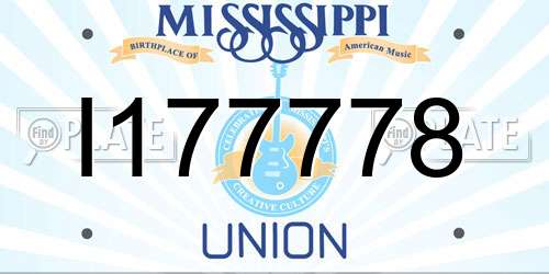 I177778 Mississippi License Plate