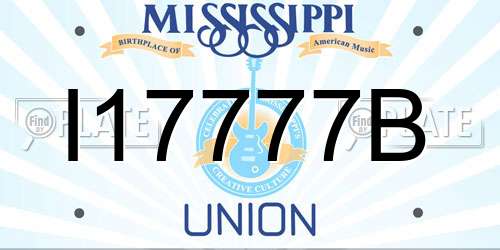 I17777B Mississippi License Plate