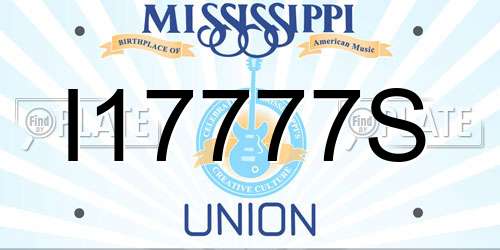 I17777S Mississippi License Plate