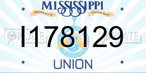 I178129 Mississippi License Plate