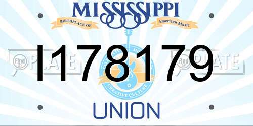 I178179 Mississippi License Plate