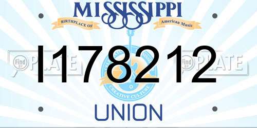 I178212 Mississippi License Plate