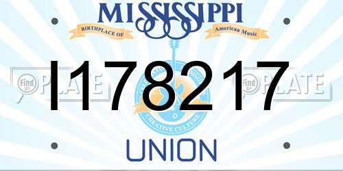 I178217 Mississippi License Plate