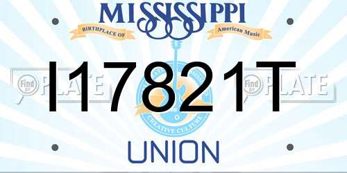 I17821T Mississippi License Plate