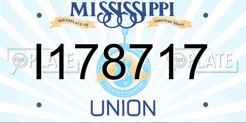 I178717 Mississippi License Plate