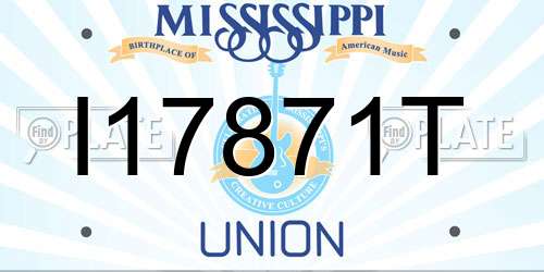 I17871T Mississippi License Plate