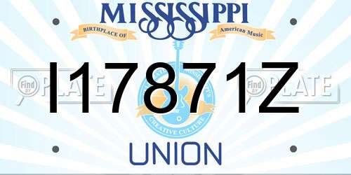 I17871Z Mississippi License Plate